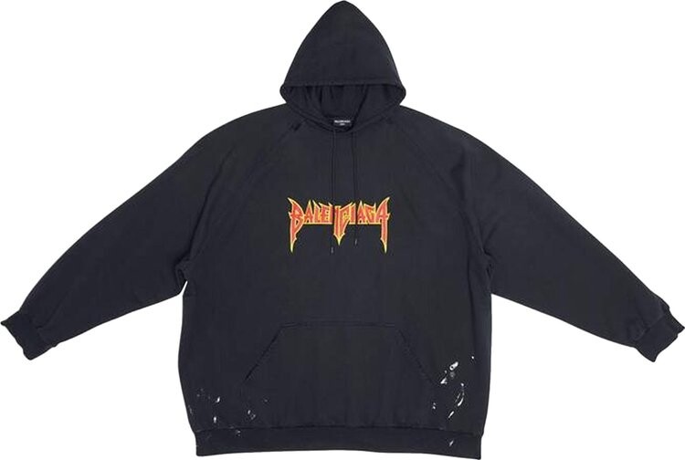 

Худи Balenciaga Metal Oversized Hoodie 'Washed Black', черный