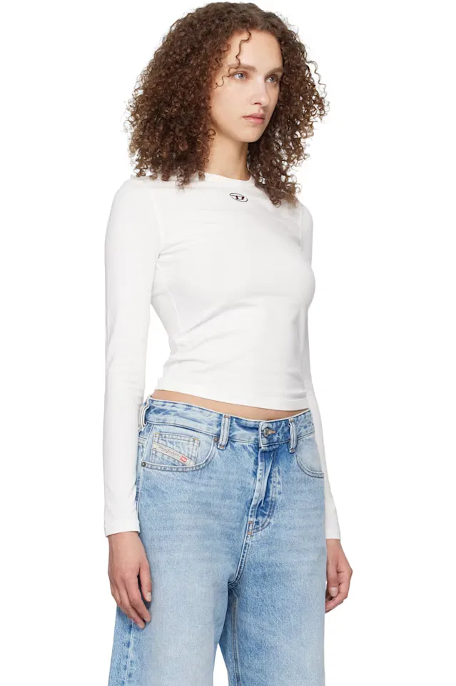 Белая футболка с длинными рукавами (White t-uncutieslong-ls-od t-shirt) Diesel — фото 2