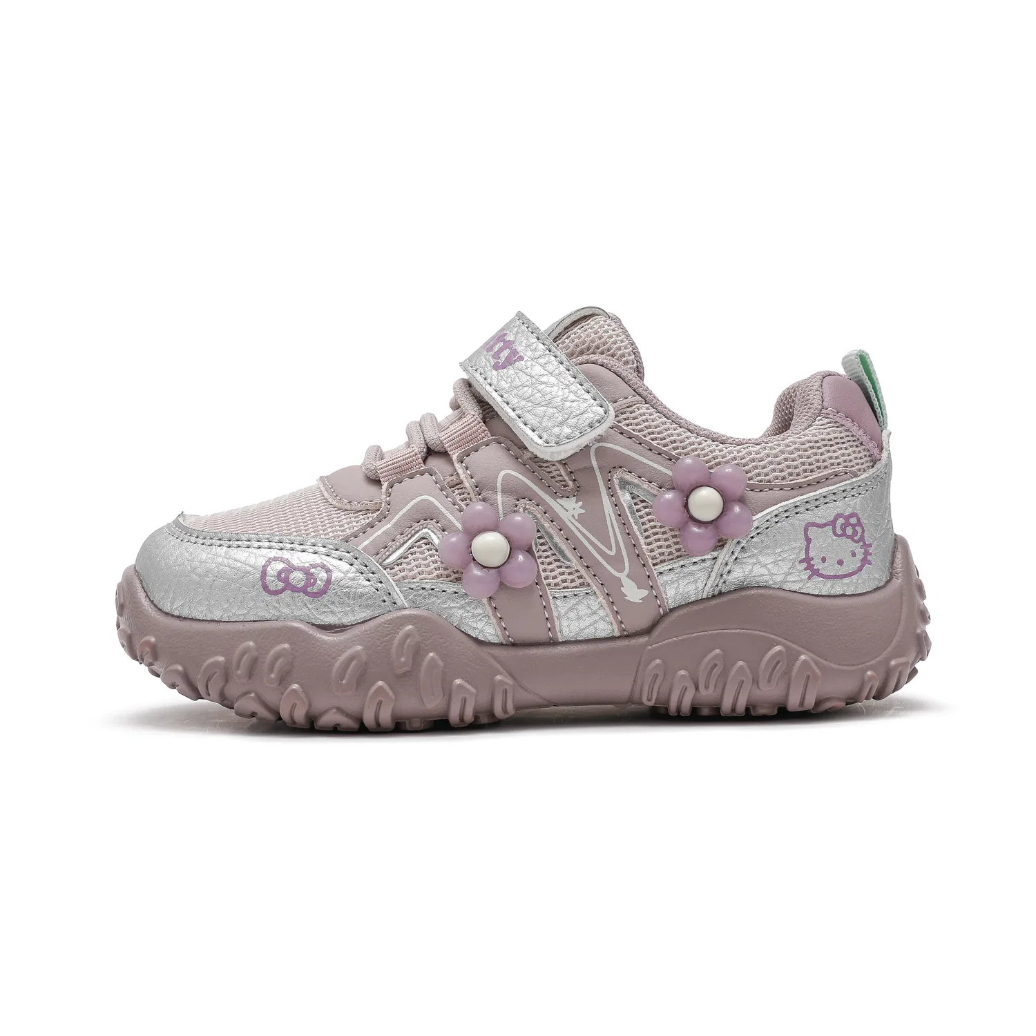 Детские повседневные кроссовки с принтом Hello Kitty, Pink/Silver, Sanrio