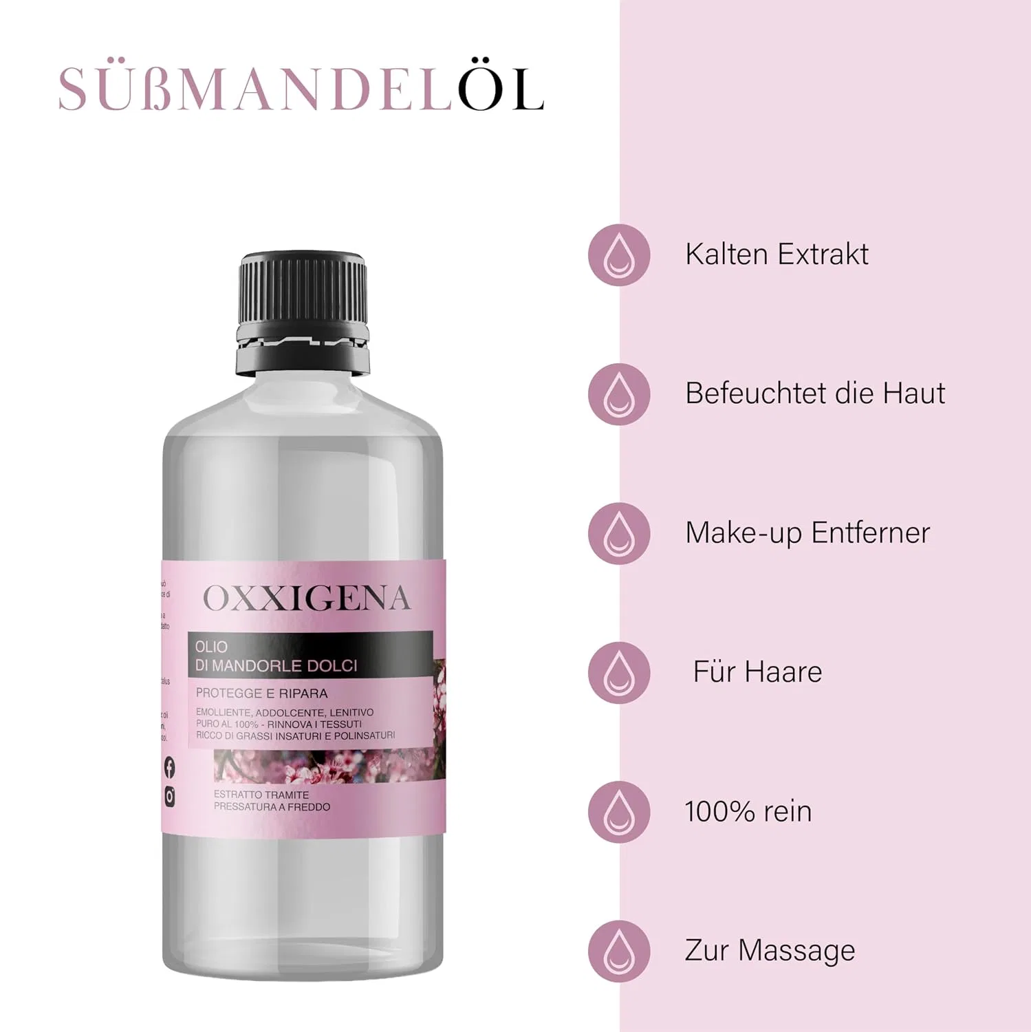 Масло для тела Sweet Almond Oil, OXXIGENA, 3 x 1 л — фото 3