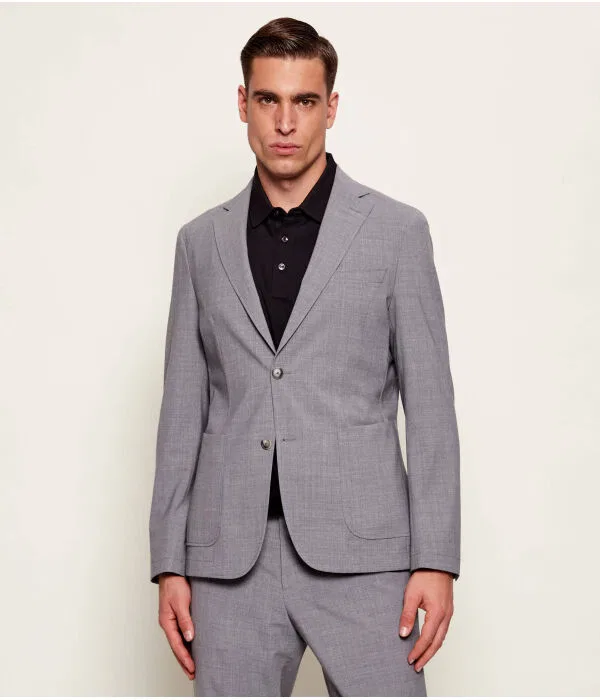 Мужской пиджак из шерсти Slim Fit P-Hanry-WG-253 BOSS, серый