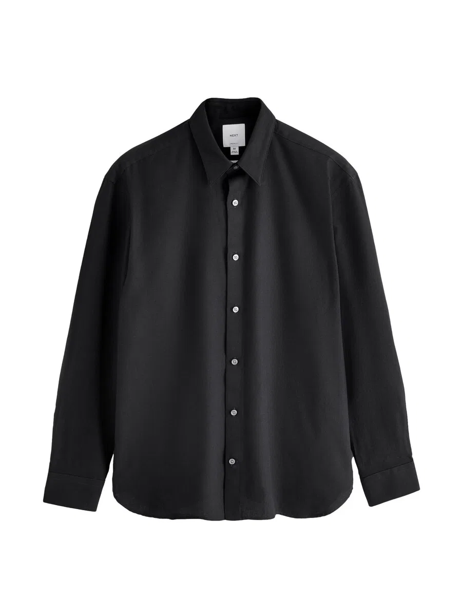 Рубашка Next Regular fit Button Up Shirt 'Smart' черного цвета