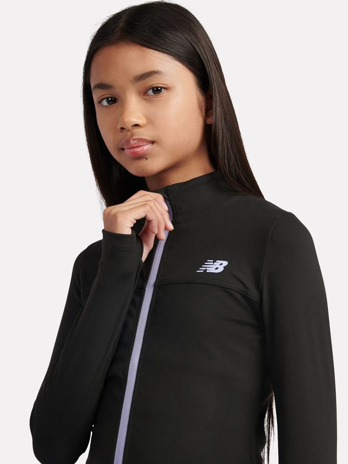 Куртка-воротник с застежкой-молнией, Performance Zip Funnel Jacket New Balance, черный — фото 4
