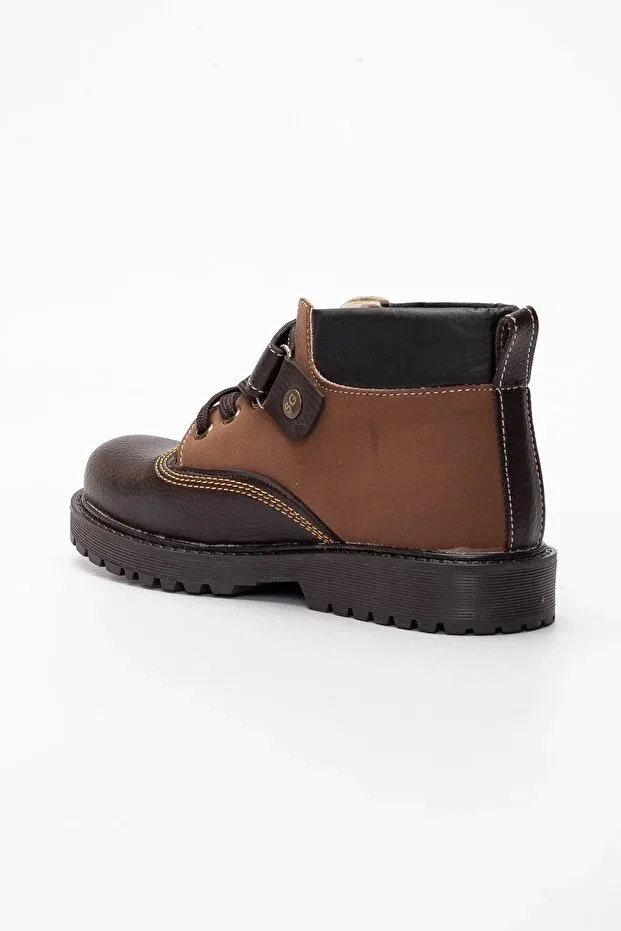 Детские ботинки для мальчиков ортопедические Şirin young orthopedic brown boy's flet boots Dilimler Ayakkabı, Brown — фото 4