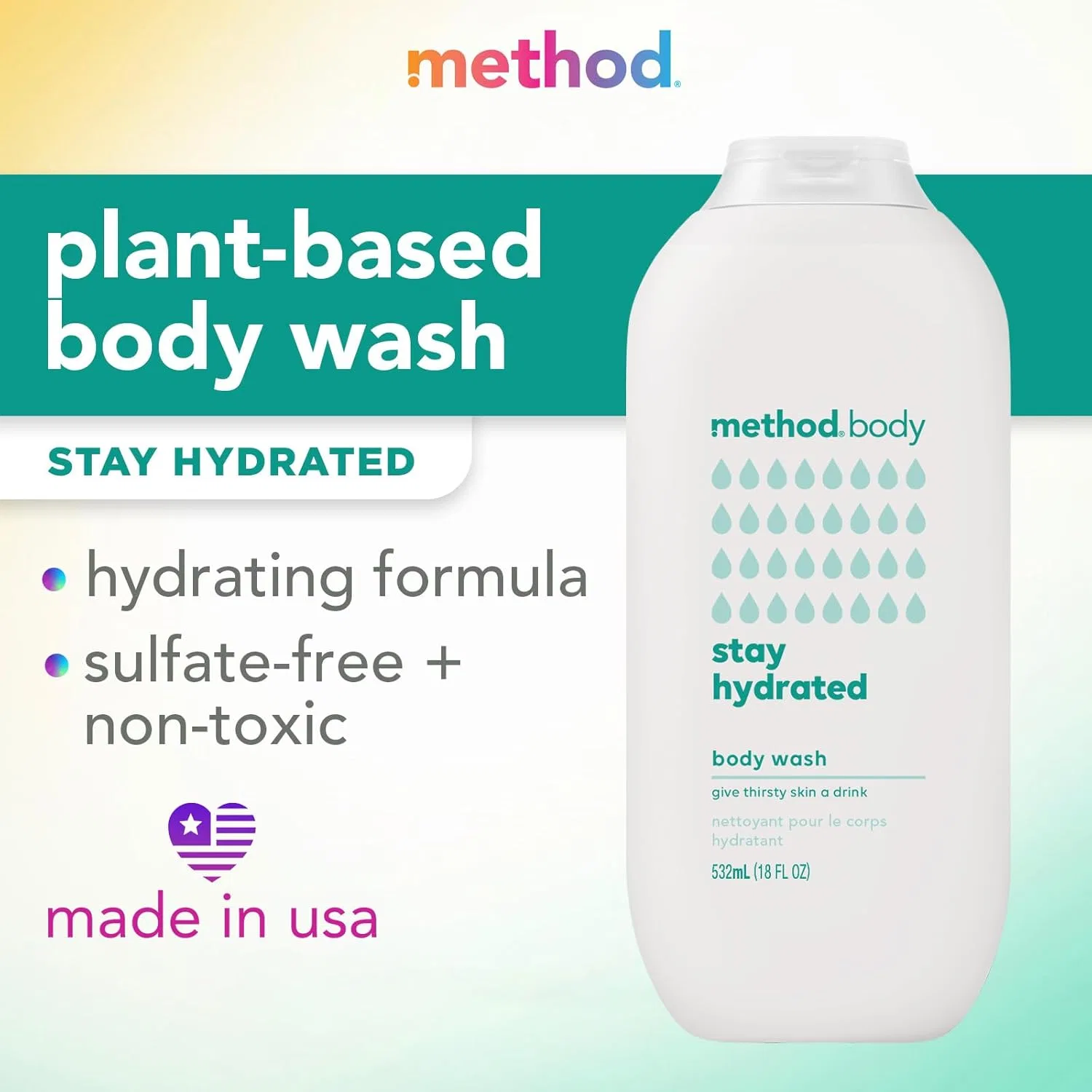 Гель для душа Method Hydrating Body Wash, Coconut Milk, 532 мл — фото 2
