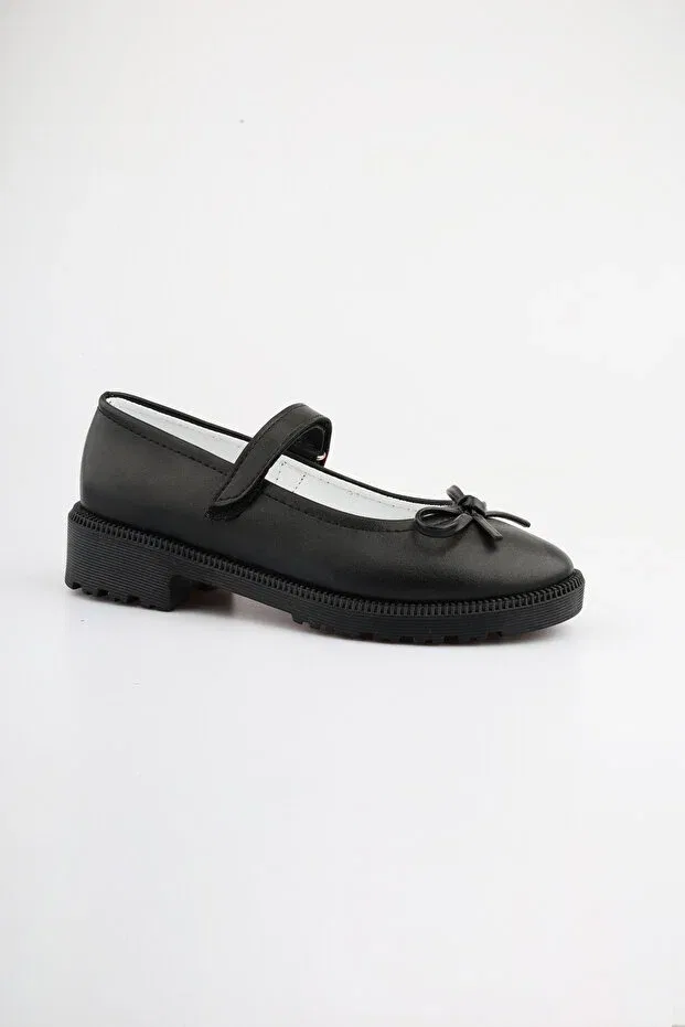 Детские балетки для девочек без застежек Moon Glow, Black Patent Leather — фото 4