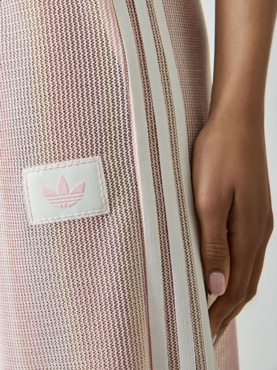 Брюки спортивные с вязаным узором Firebird, adidas Originals, розовый — фото 4