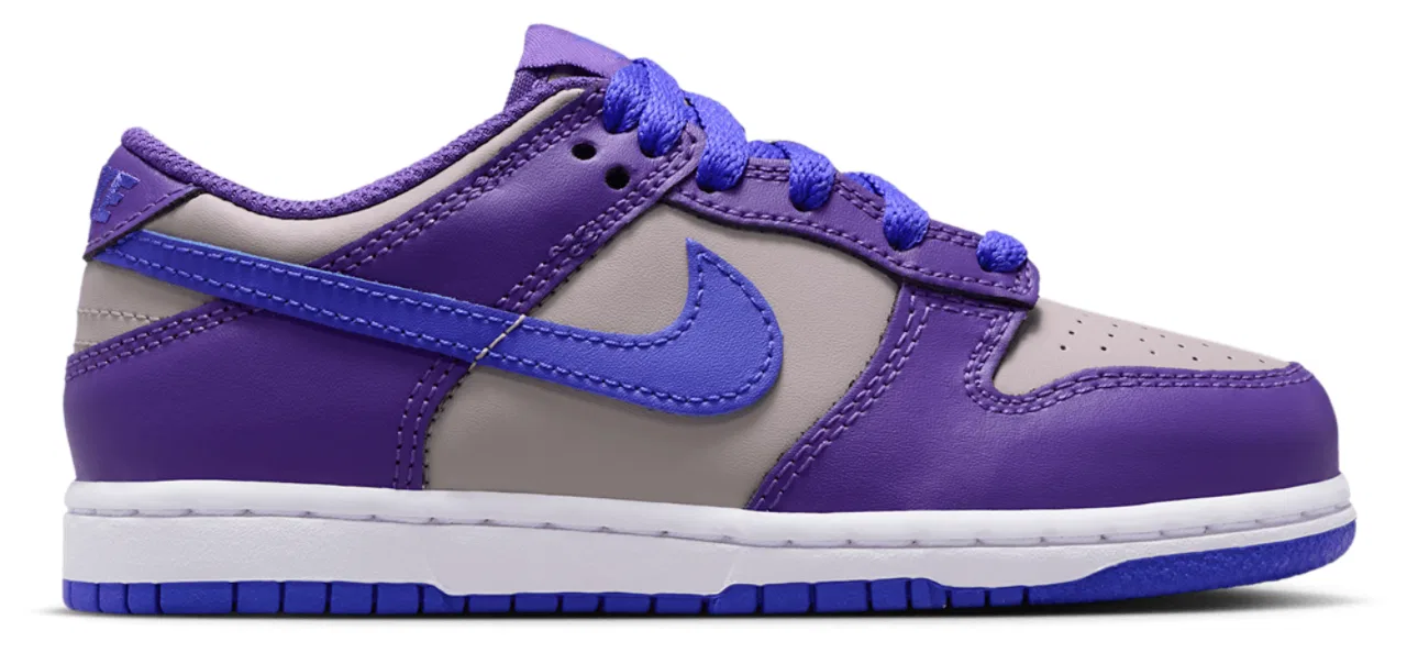 Детские кроссовки Nike Dunk Low, цвет College Grey/Persian Violet/Wild Grape