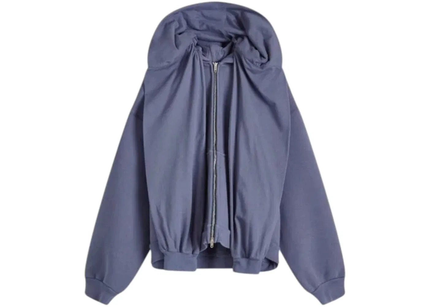 Мужская куртка с капюшоном из флиса, модель Jacket Balenciaga, Washed Blue