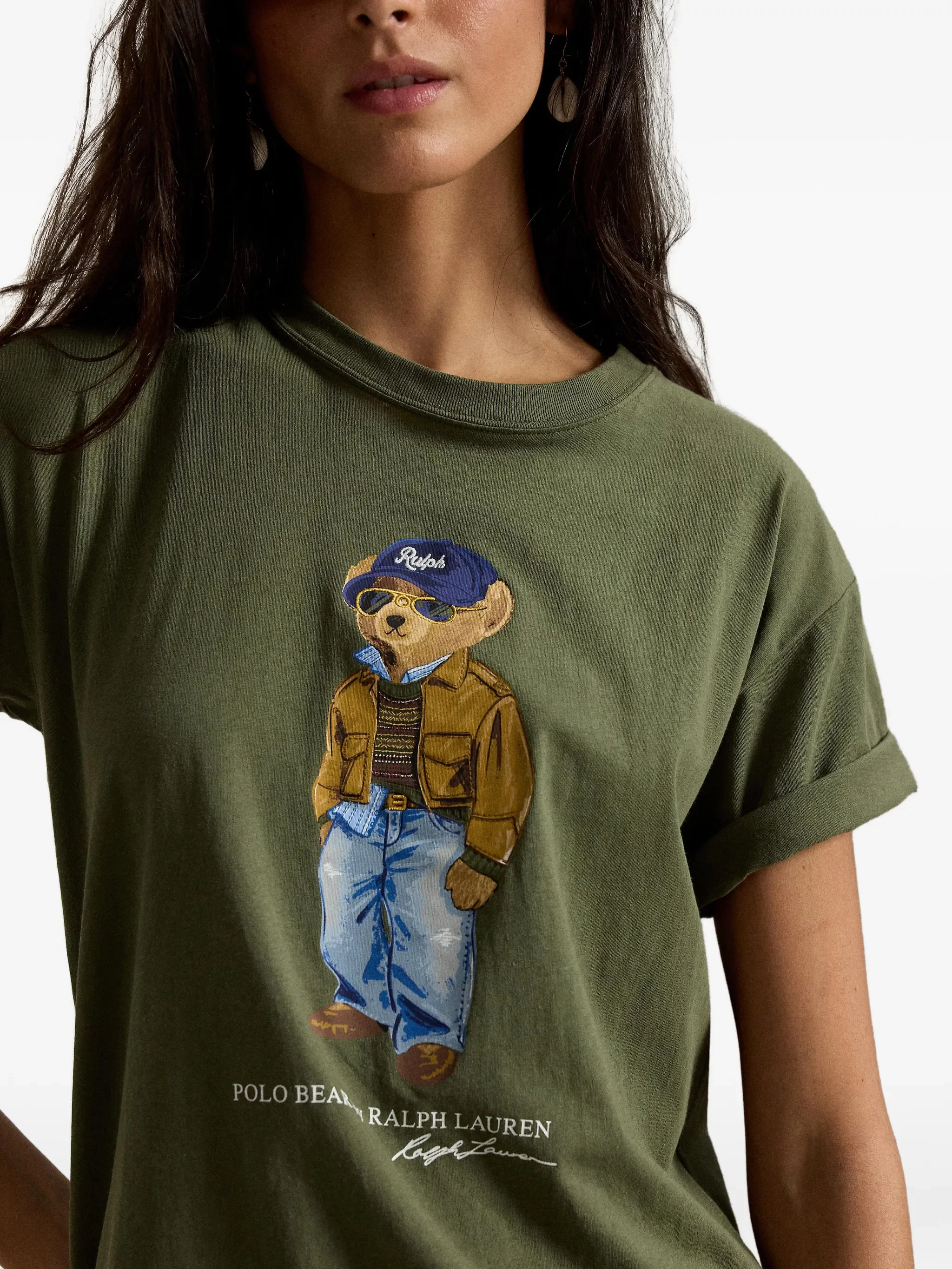Футболка Polo Ralph Lauren с медвежонком, зеленый — фото 3
