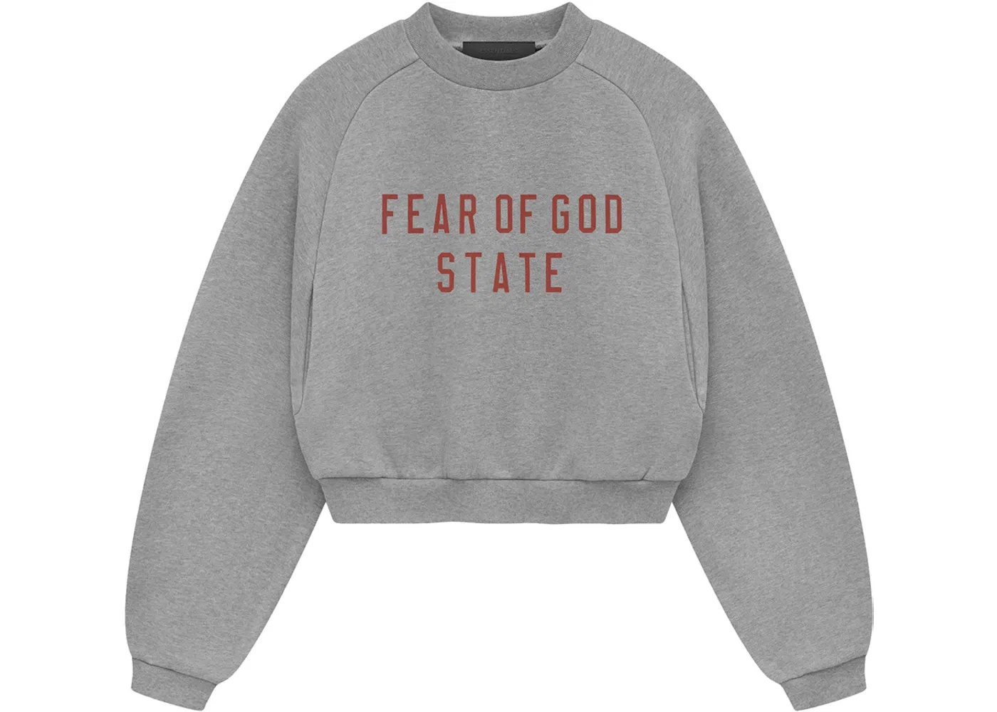 Женский свитшот из футера с принтом Crewneck Fear of God, Dark Heather