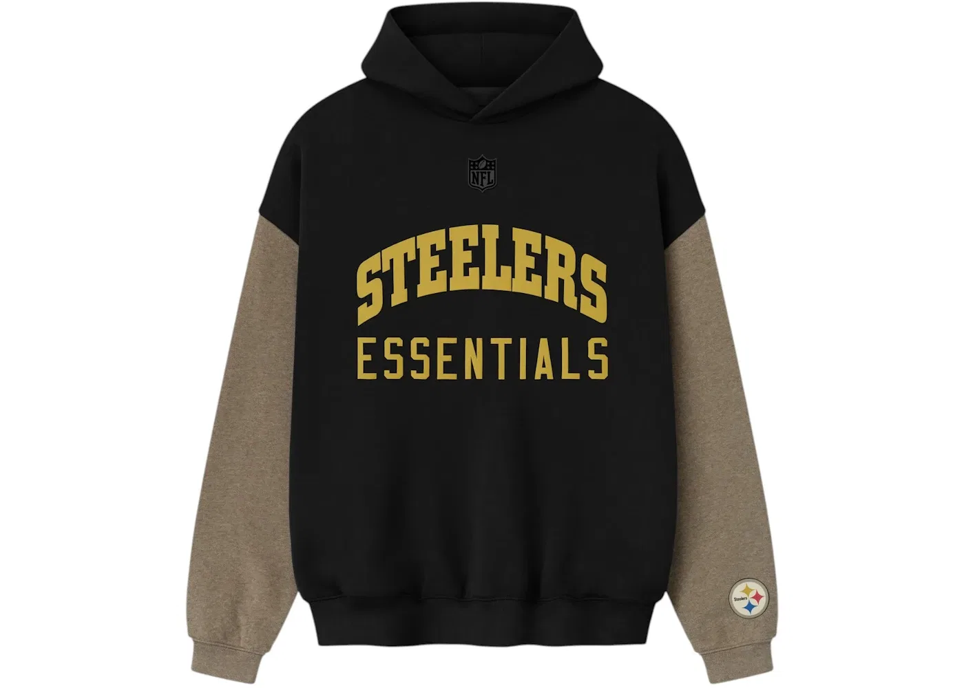 Мужской худи с принтом Fear of God Essentials Steelers Sport Hoodie, Black/Homestead Heather