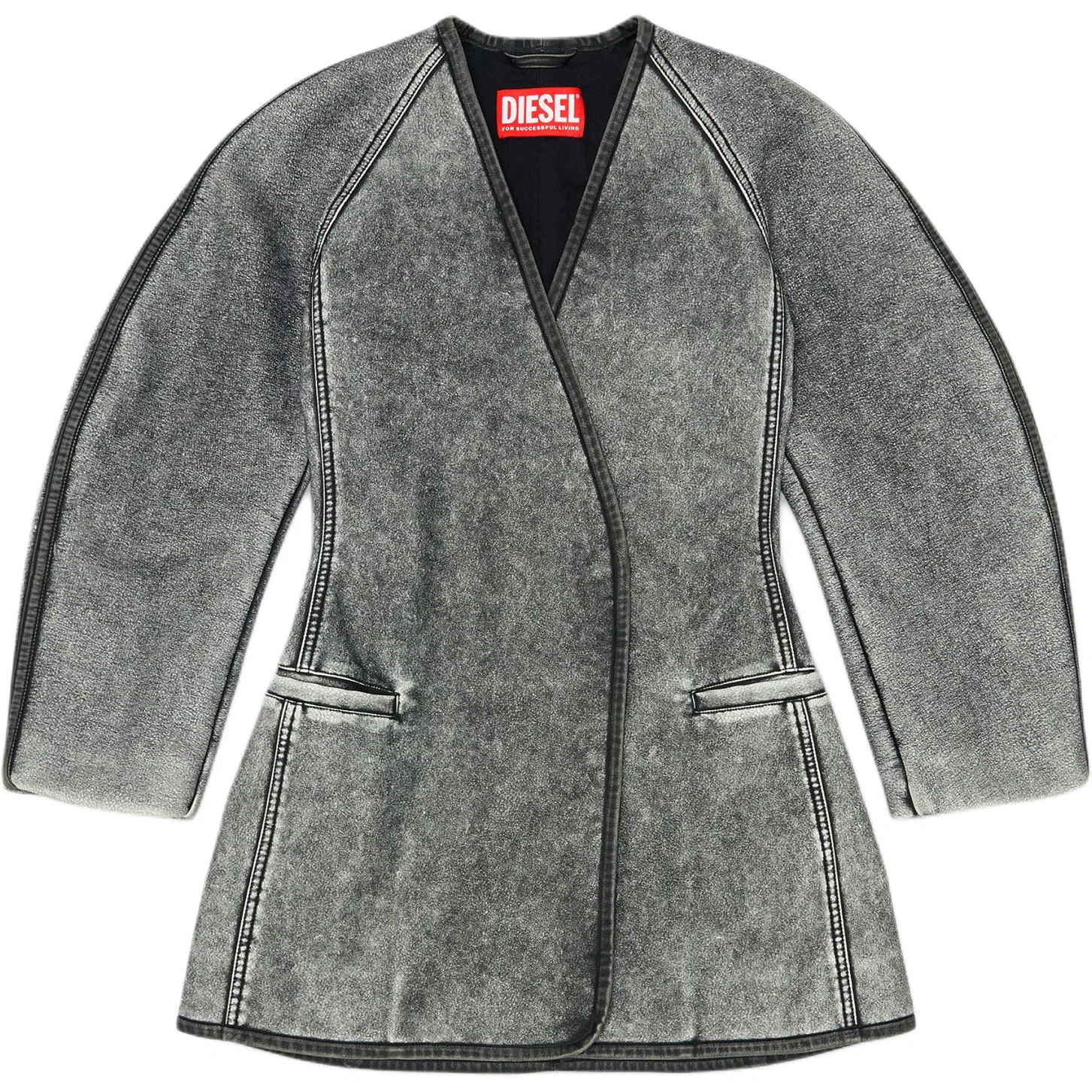 Женская куртка с V-образным вырезом Gray V Neck, DIESEL, Gray