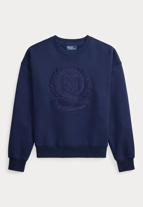 Свитшот хлопковый Wimbledon Vintage Fit Crest Sweatshirt Polo Ralph Lauren, Refined темно-синий — фото 4