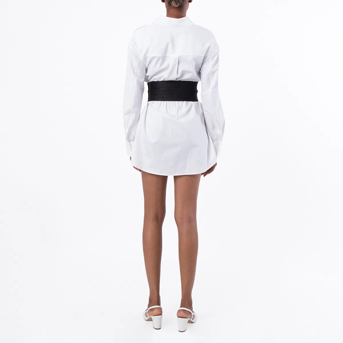 Платье-рубашка мини хлопковое Mini Cotton Shirt Dress Alexander Wang, White — фото 4