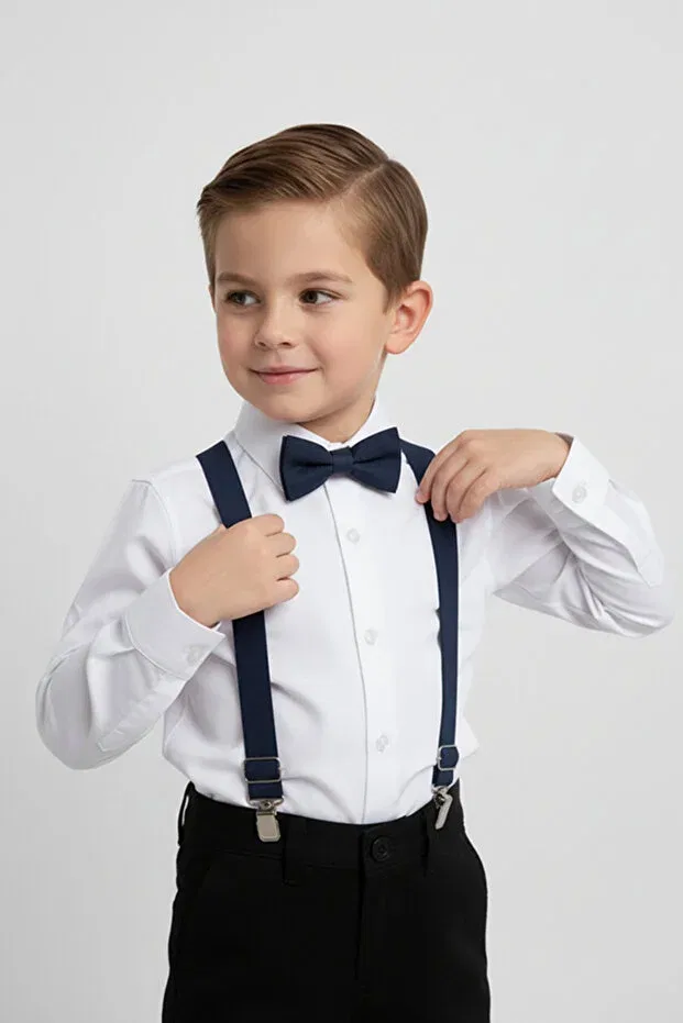 Детская рубашка с длинным рукавом Basics Merdia Kids, Navy Blue
