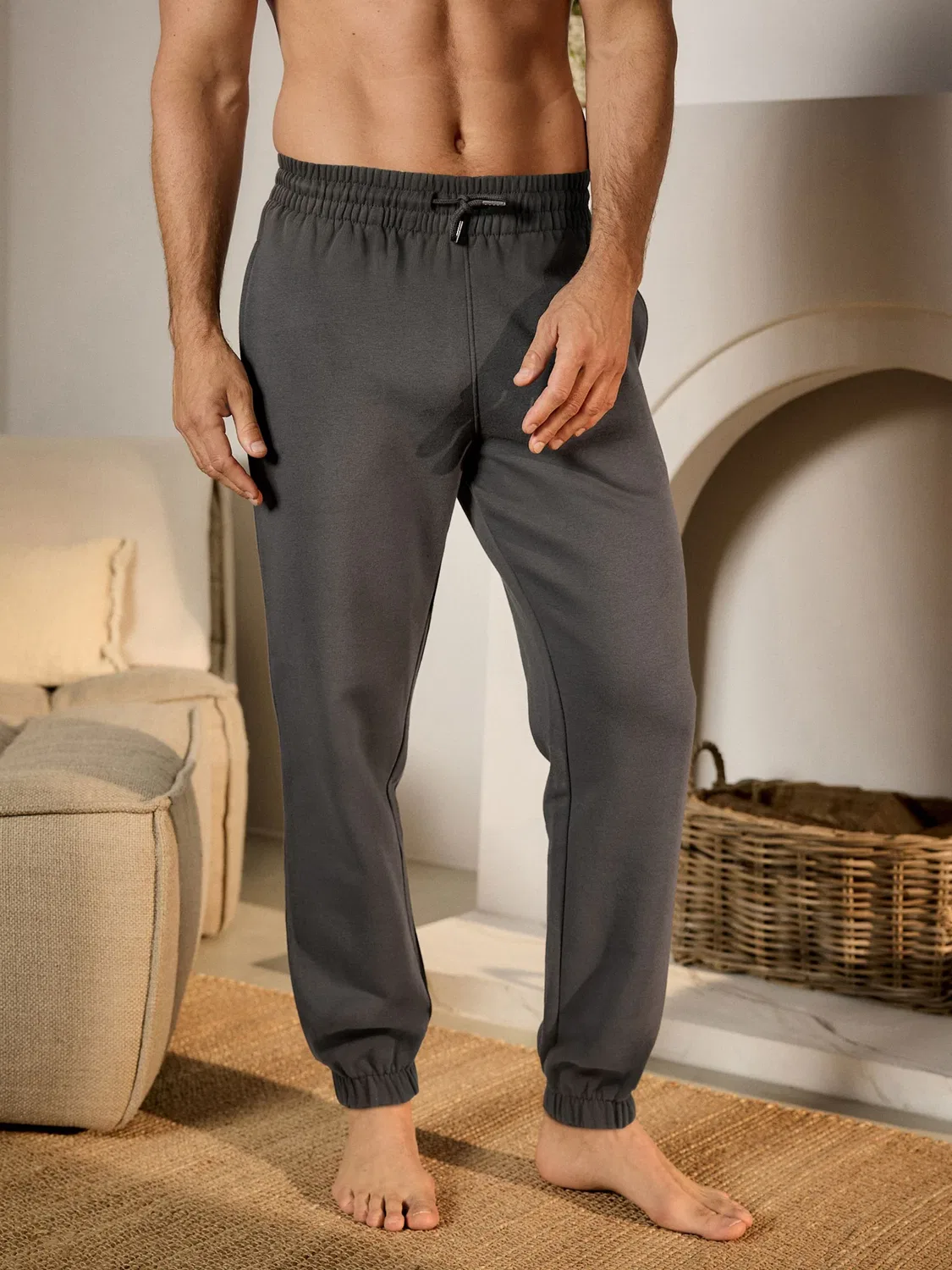 Джоггеры с манжетами, Regular Fit, Brushback Next, угольно-серый