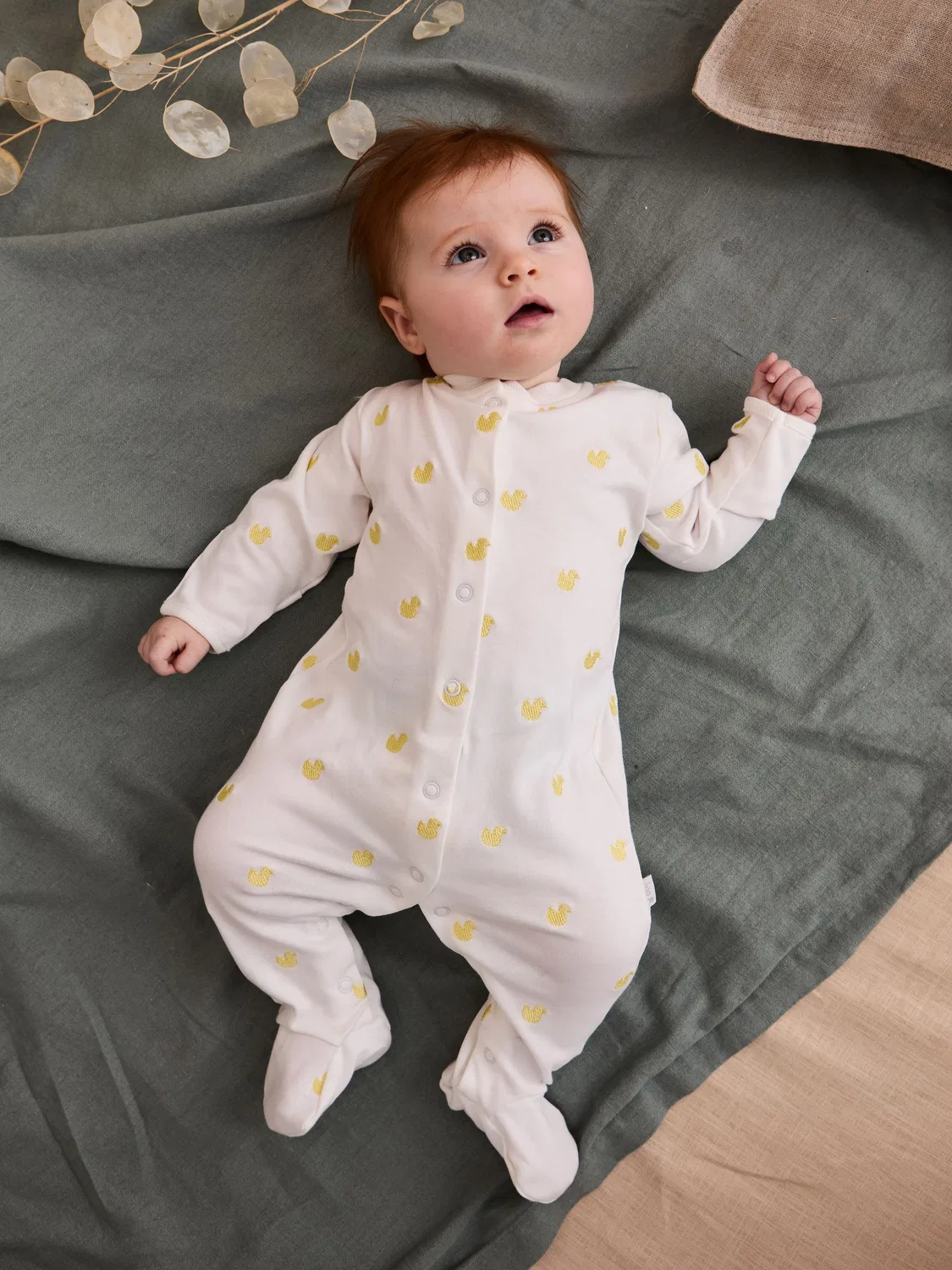 Боди для новорожденных с вышивкой утки Jojo Maman Bébé, желтый