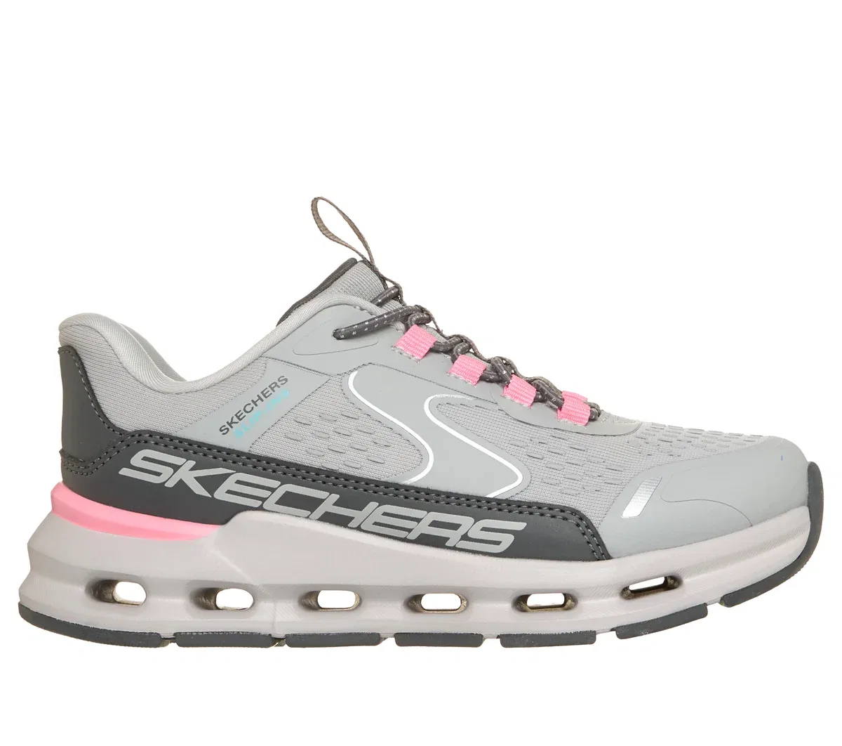 Детские слипоны Glide-Step - Vista Lane Skechers, серый/розовый