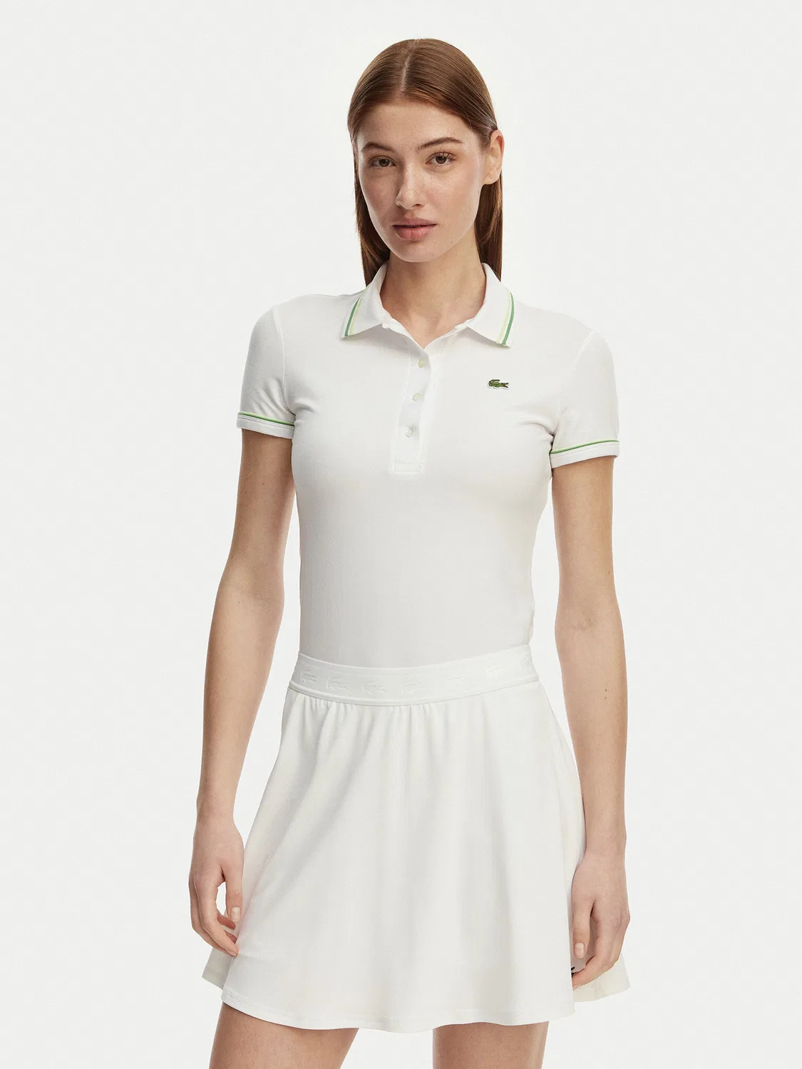 Женское поло приталенного кроя Lacoste, белый