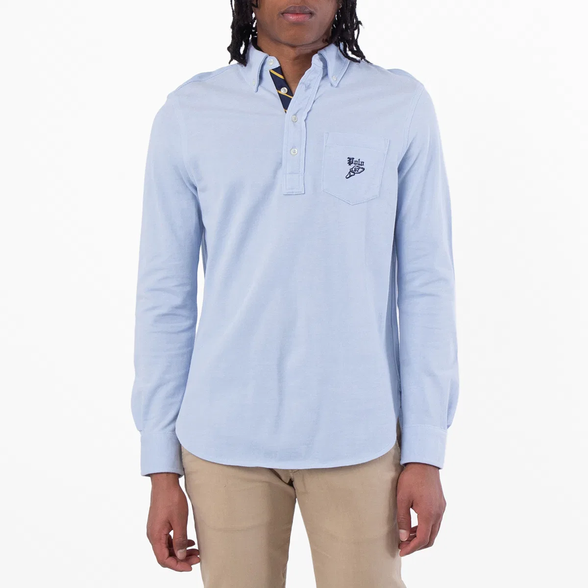Поло Knit Oxford Mesh Polo Shirt Polo Ralph Lauren, Chamb Bl/W