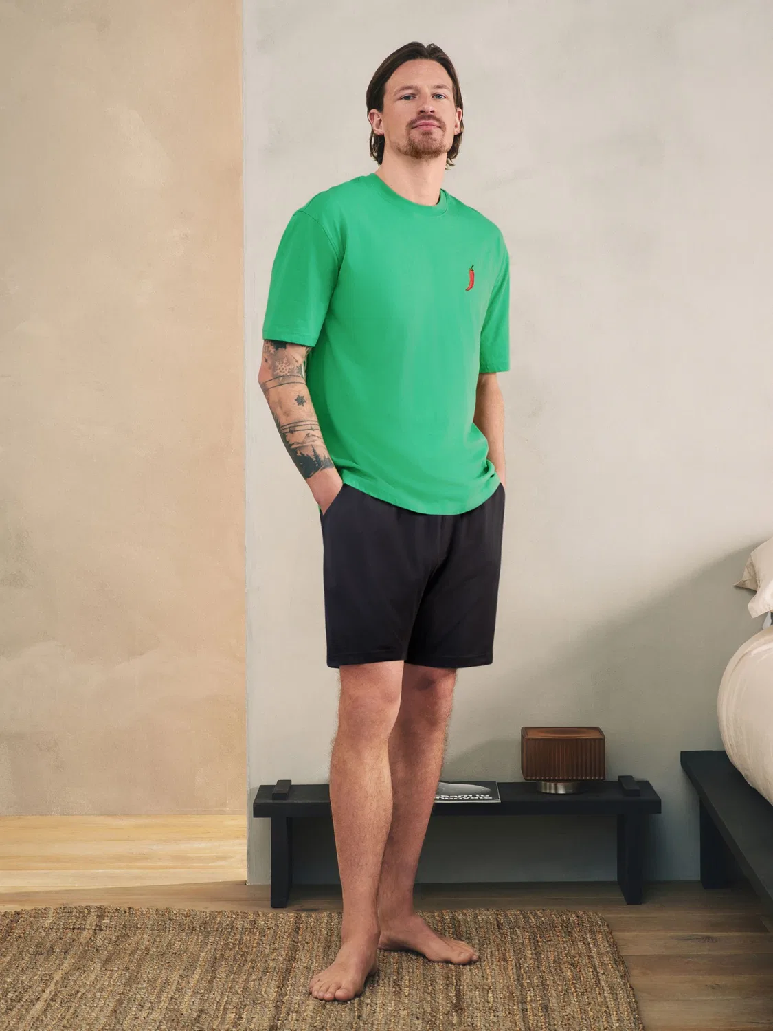 Пижама Next Green/Pink Fruit Graphic Short Sleeve Jersey Pyjamas Set 2 Pack, зеленый/розовый — фото 2