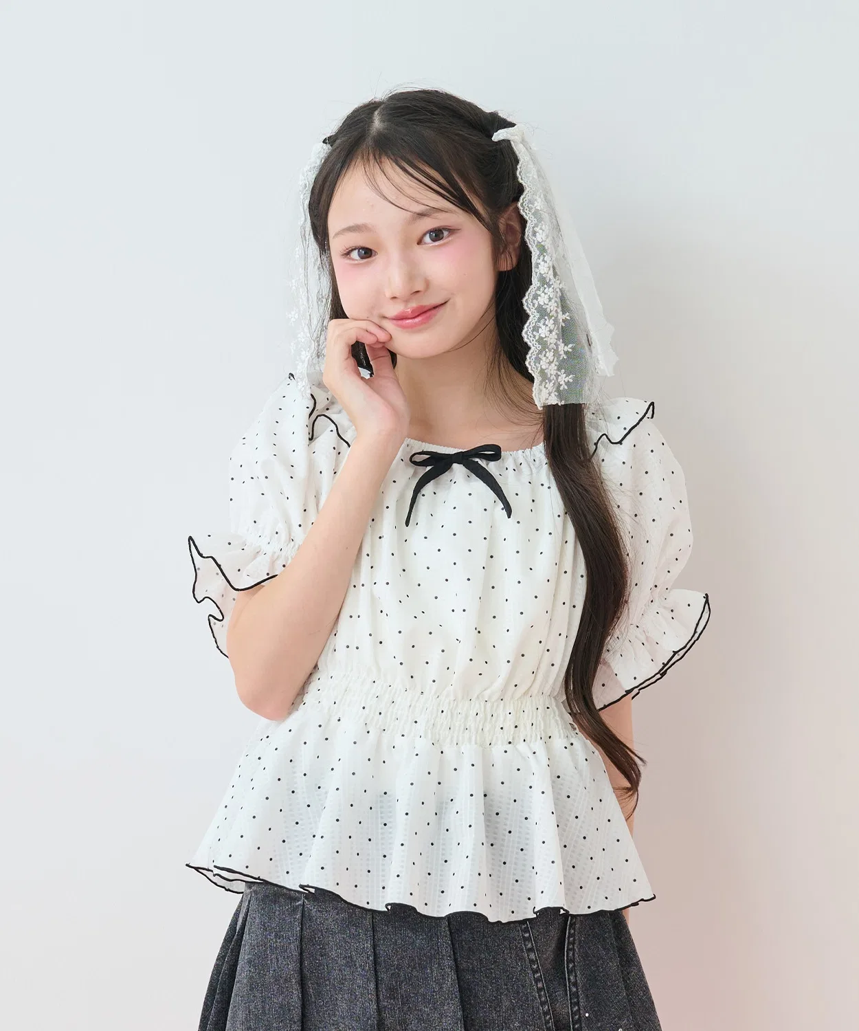 Детский комплект из блузки с воланами и топа для девочек Off White, mezzo piano Junior