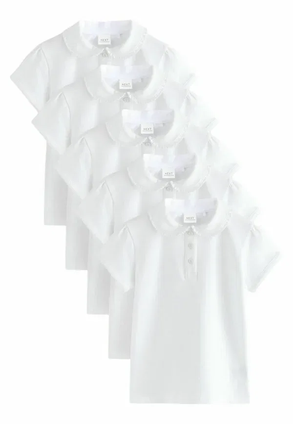 Футболка с воротником Питер Пэн Regular fit frill collar school 5 pack Next, белый