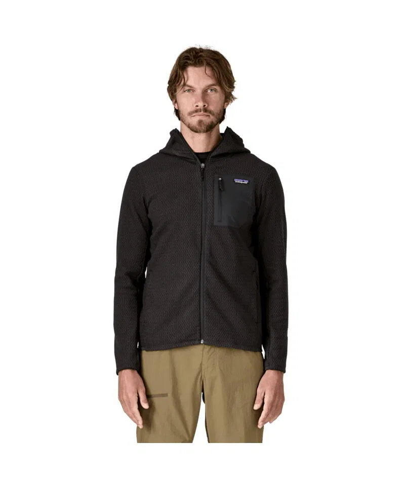 Мужское легкое флисовое худи с полной застежкой-молнией R1 Air Full Zip Hoody Patagonia, Schwarz — фото 2