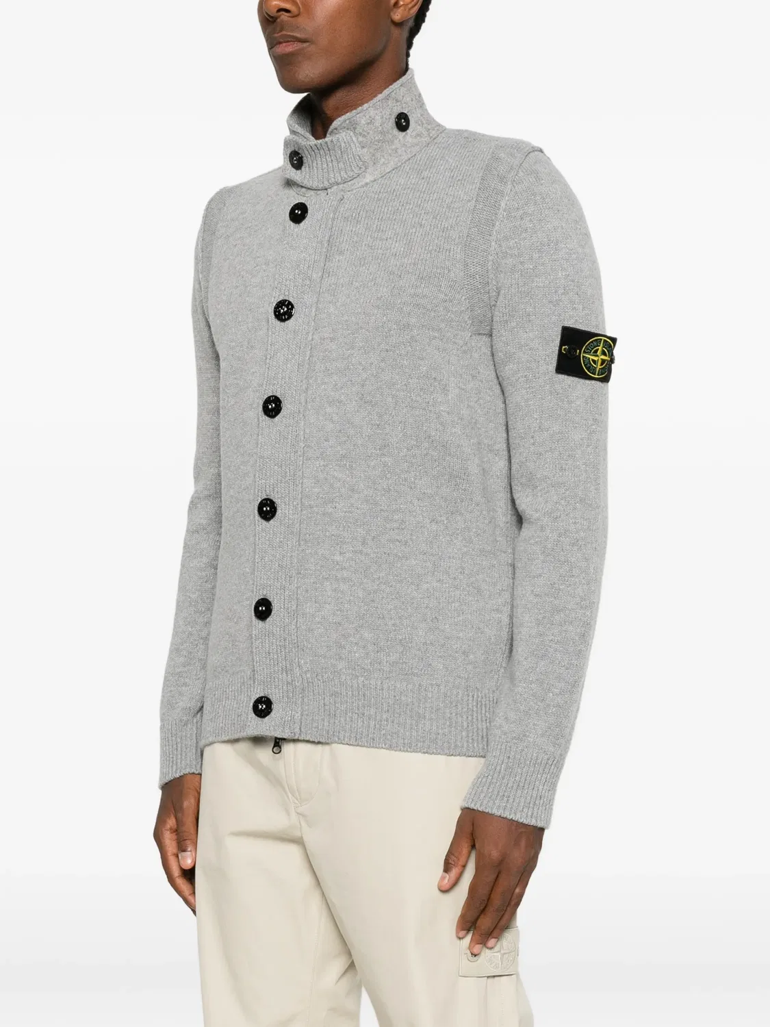 Шерстяной свитер 5100047 Stone Island, серый — фото 3
