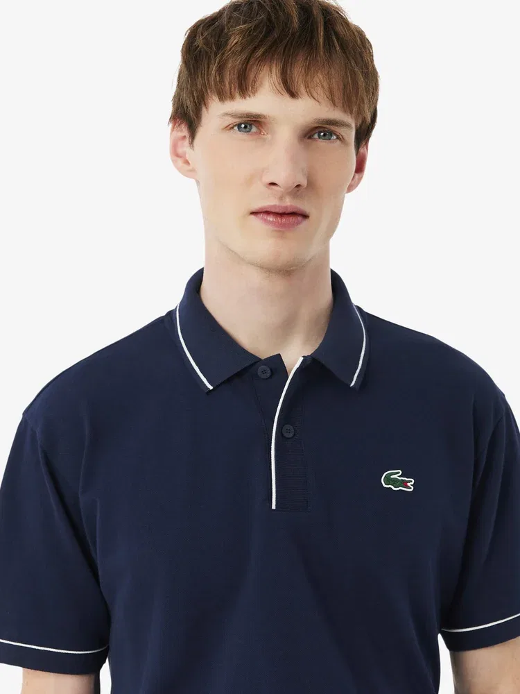 Футболка поло Lacoste темно-синий — фото 2