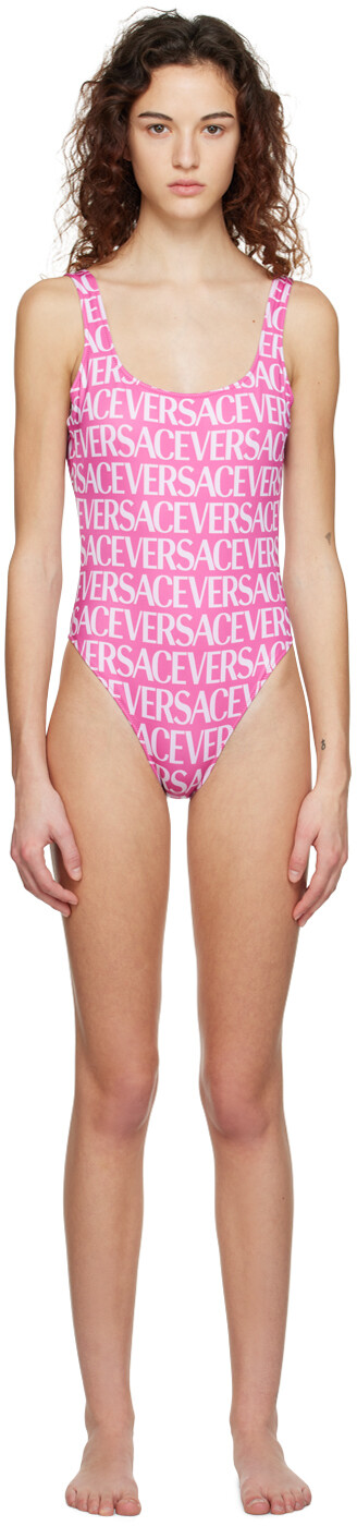 

Розовый комбинезон с низким вырезом на спине Versace Underwear