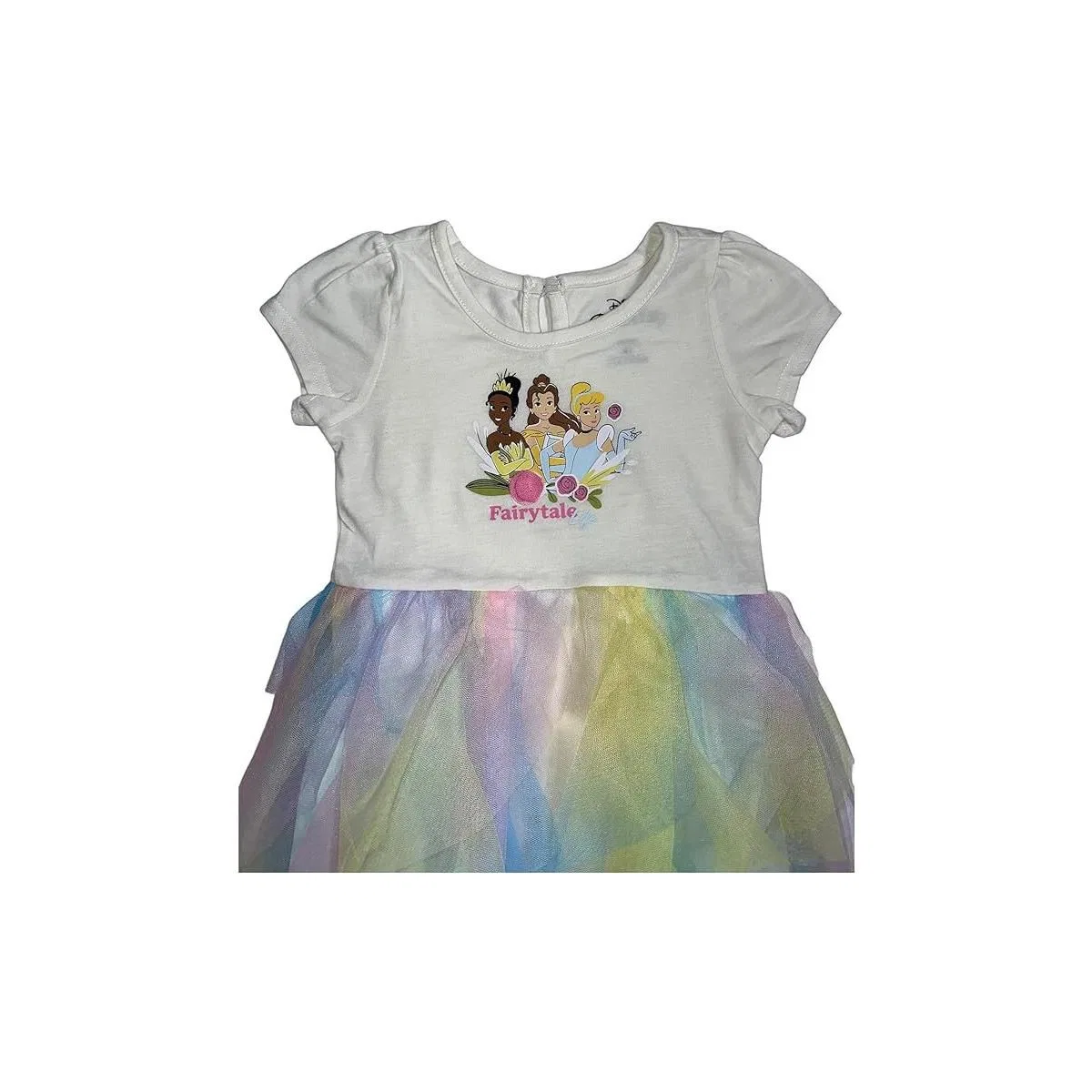 Детское платье с принтом Princess Short Sleeve Casual Tulle Disney, Off-White Princesses — фото 3