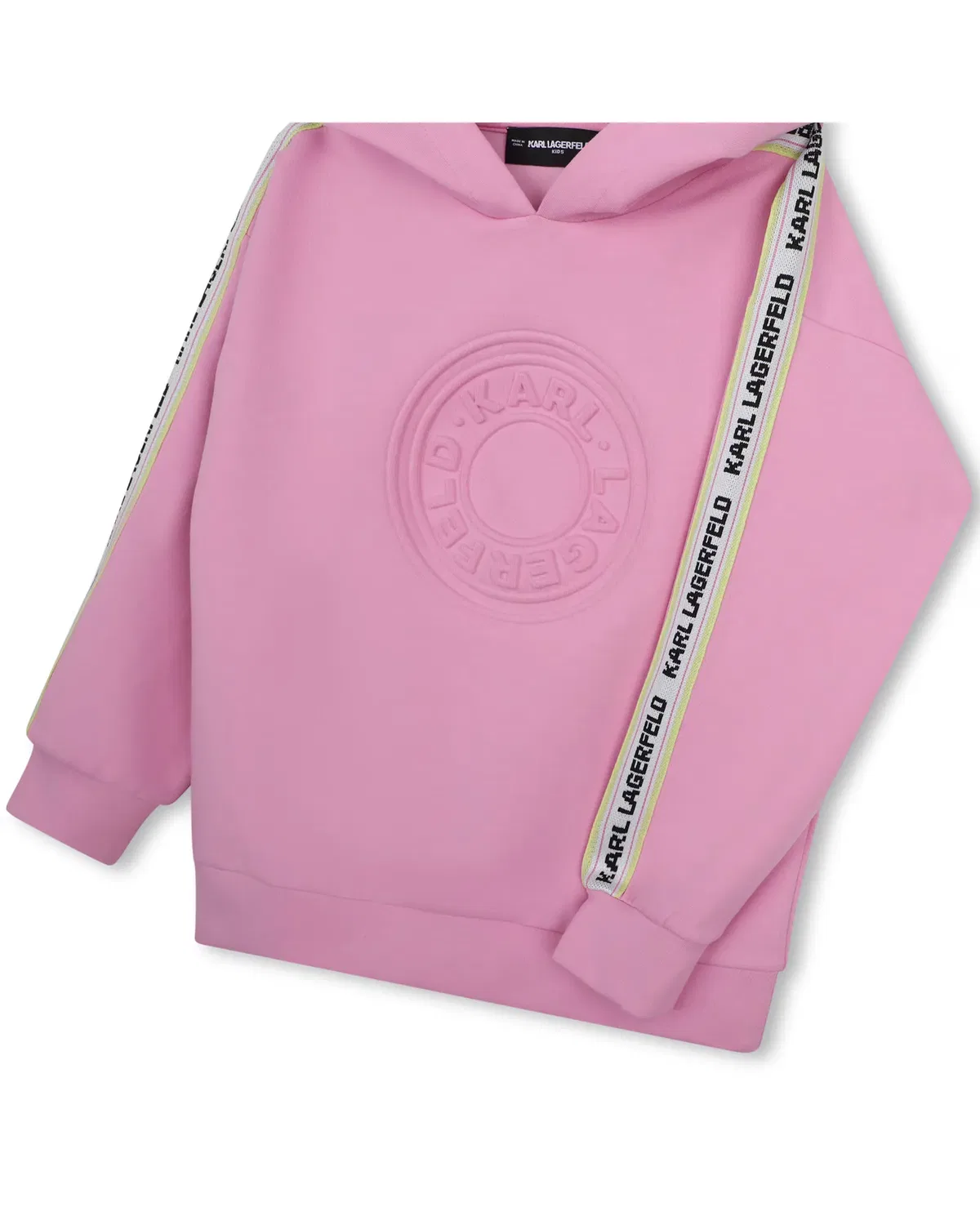 Детская худи для девочек с принтом Karl Lagerfeld Kids, Rosa — фото 2