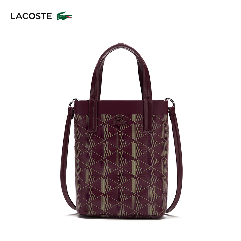 

Сумка женская Lacoste из крокодиловой кожи, темно-красный / абрикосовый