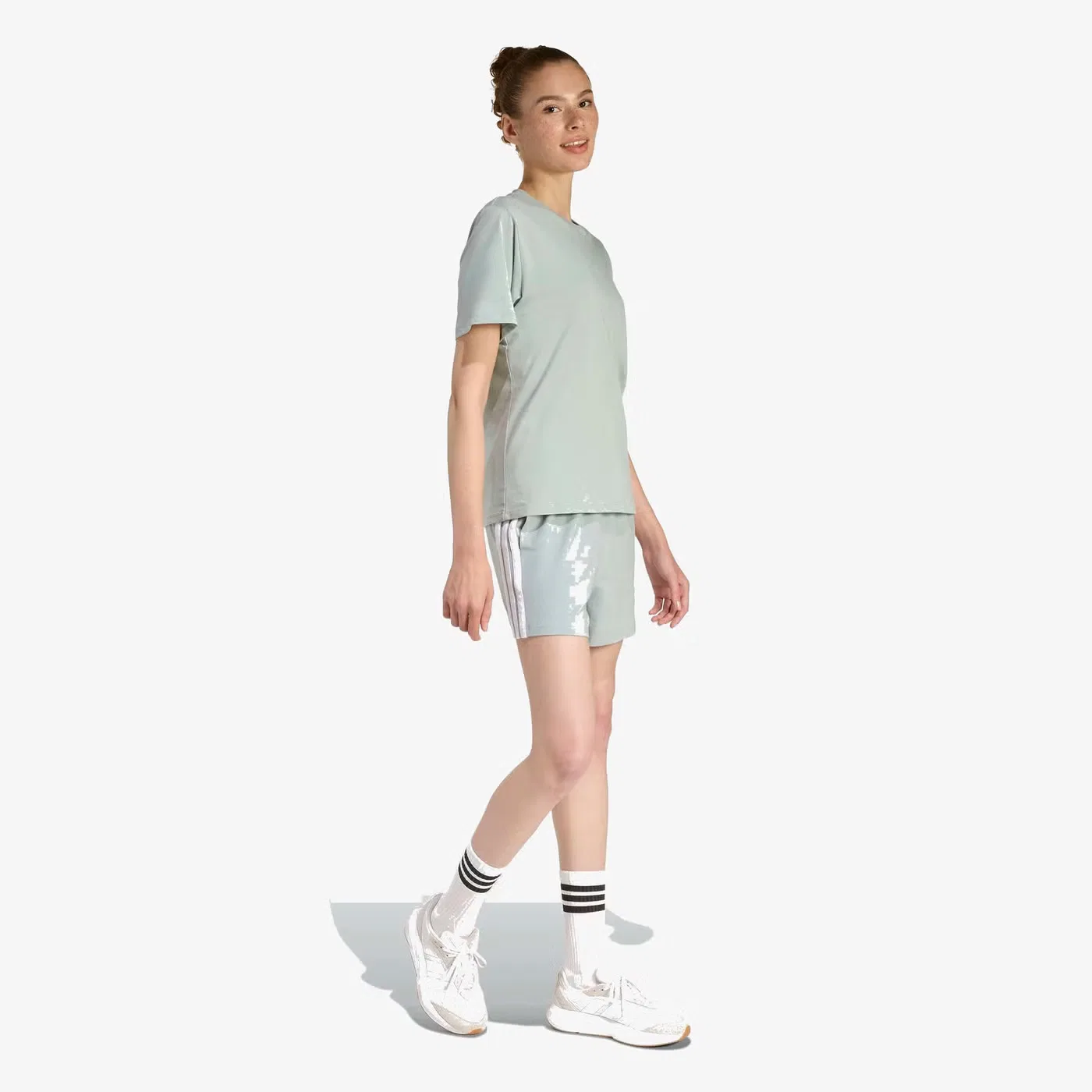 Футболка хлопковая Essentials small logo Adidas, шалфейный — фото 4