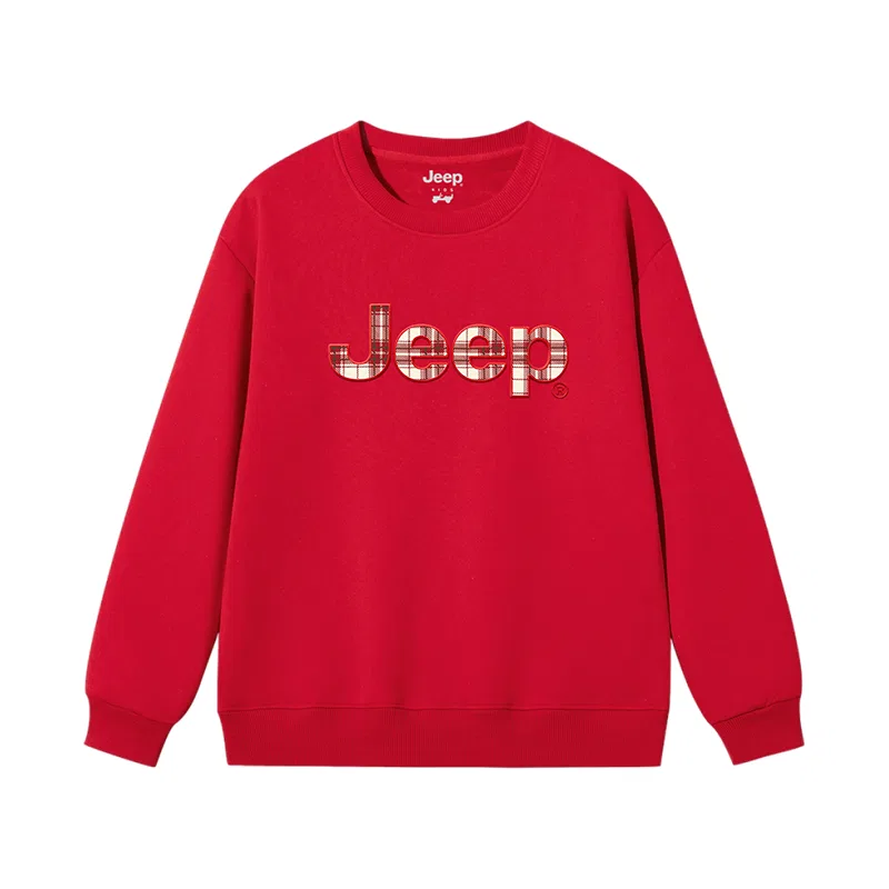 Детский свитшот с круглым вырезом, хлопковый, Jeep, Red