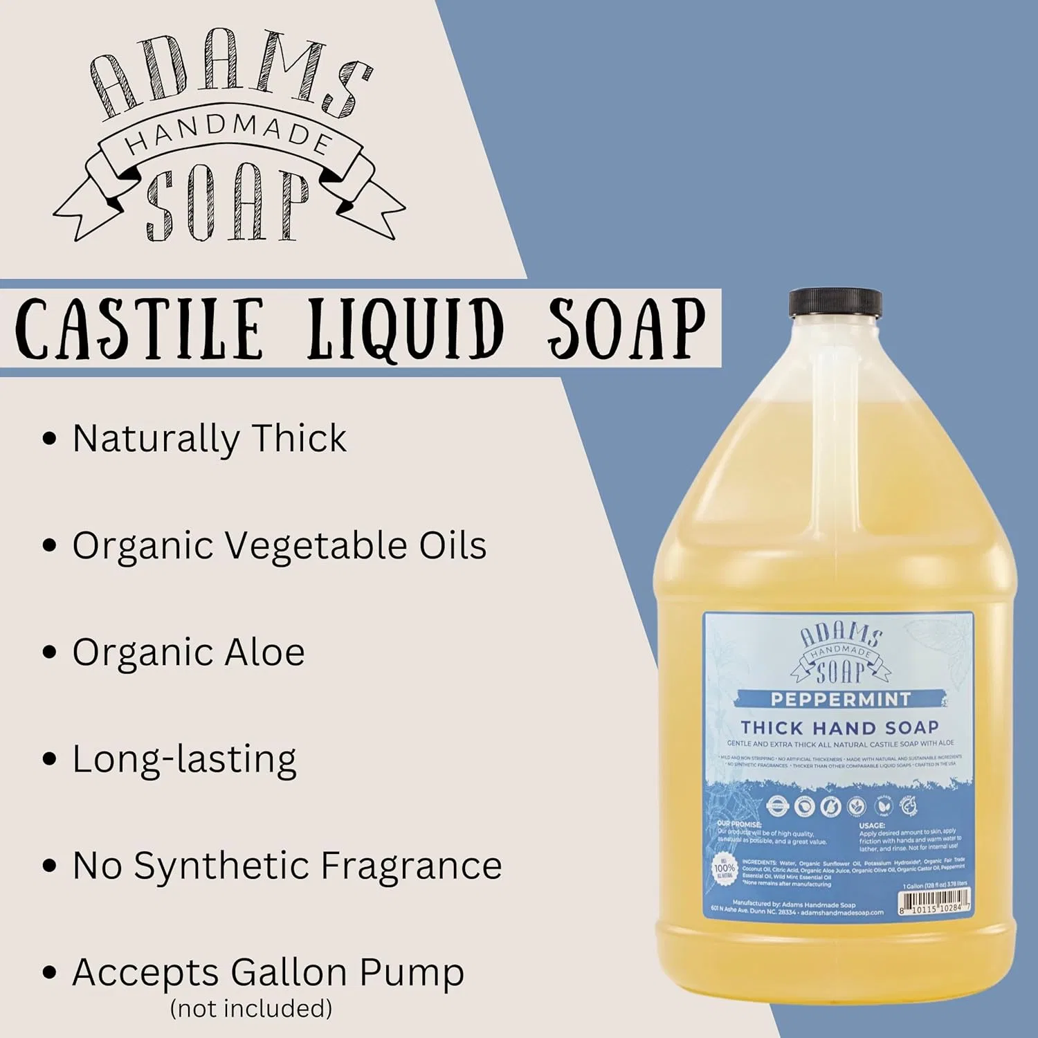 Жидкое мыло Hand Soap, Nachfüllpackung, 3,8 л, Mint, Adams Handmade Soap — фото 3