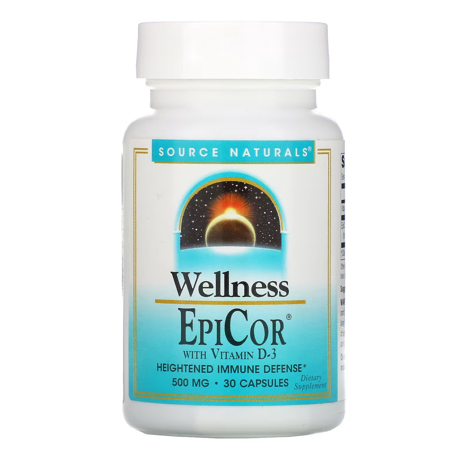 

Source Naturals, Wellness, EpiCor с витамином D-3, 500 мг, 30 капсул