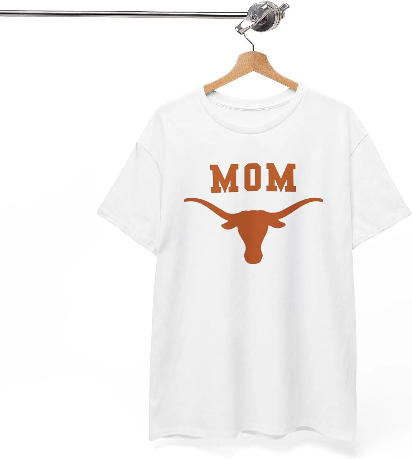 Женская футболка с принтом Texas Longhorn Mom, белый — фото 4
