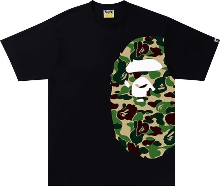 

Футболка BAPE ABC Camo Side Big Ape Head Tee 'Black/Green', черный