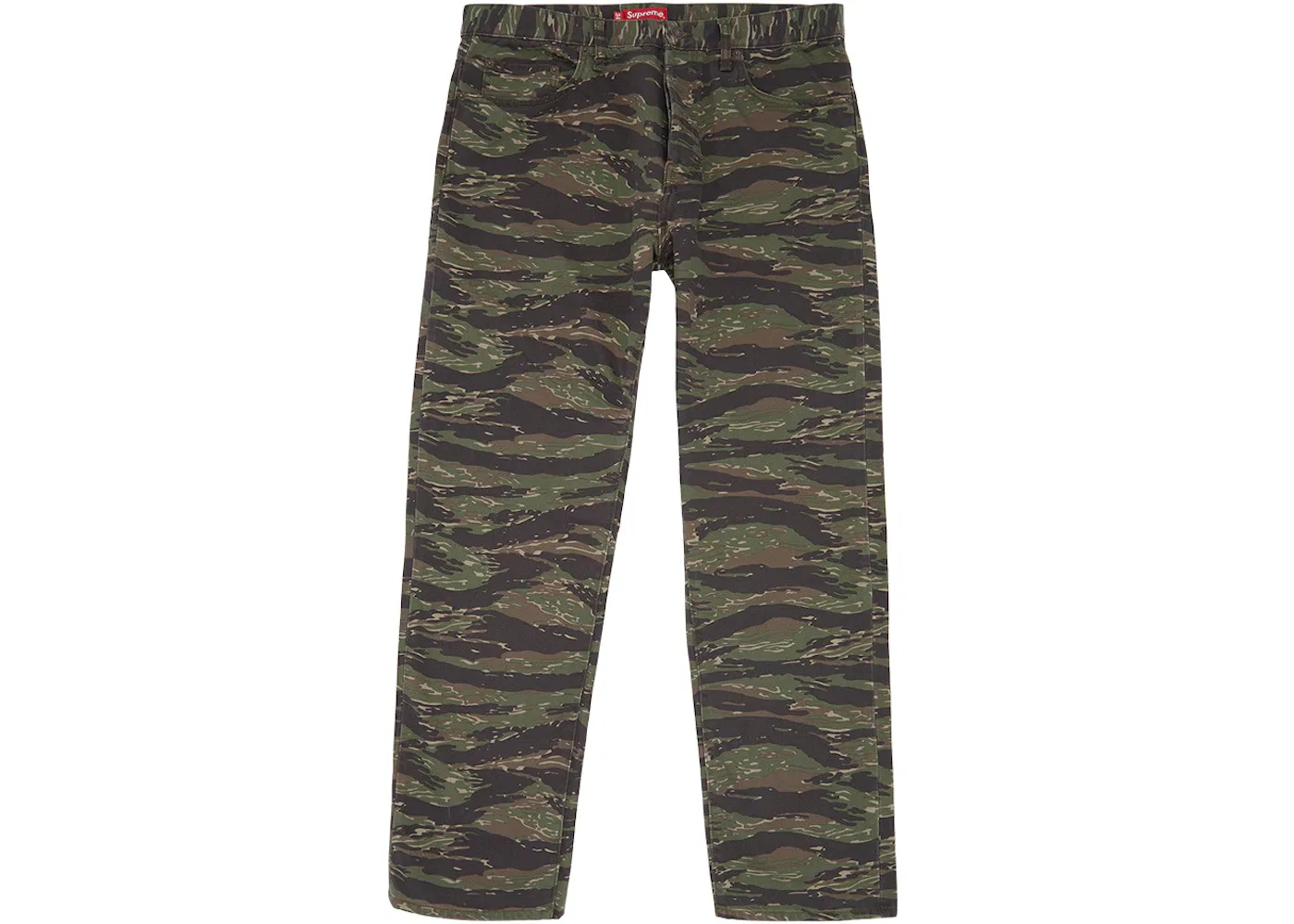 Мужские джинсы с камуфляжным принтом Supreme Regular Jean (SS21), Tigerstripe Camo