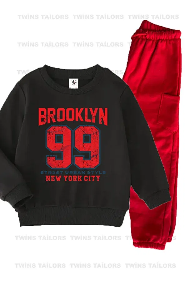 Детский спортивный костюм для мальчиков с принтом Brooklyn 99 Twins Tailors, Black — фото 2