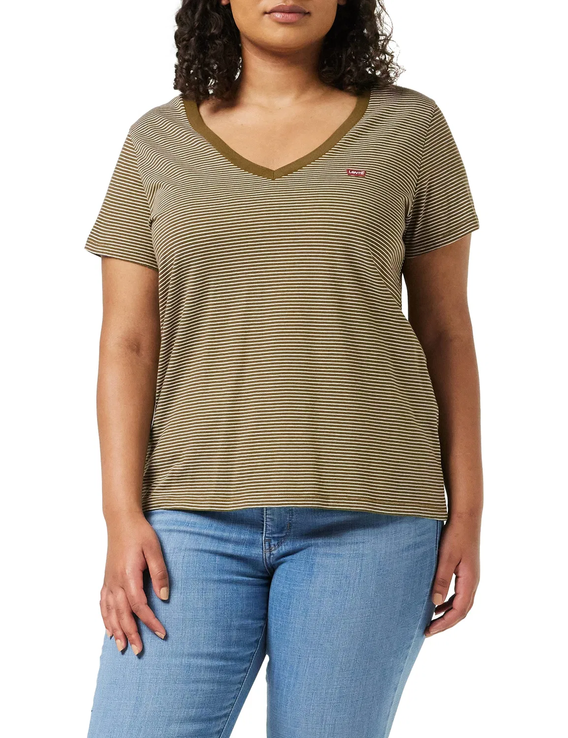 Женская футболка с V-образным вырезом The Perfect V-Neck Levi's, Peppercorn Dark Olive