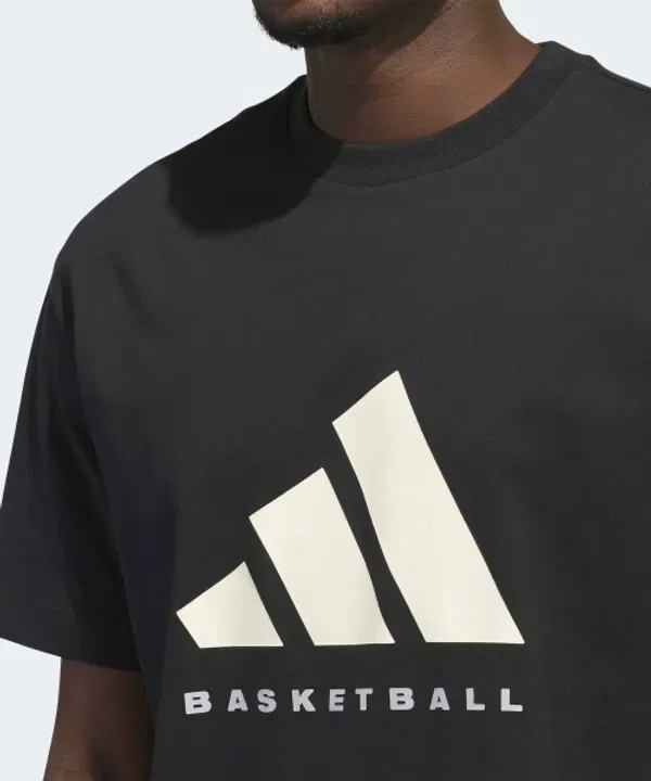 Футболка с баскетбольным принтом, Adidas, черный — фото 3