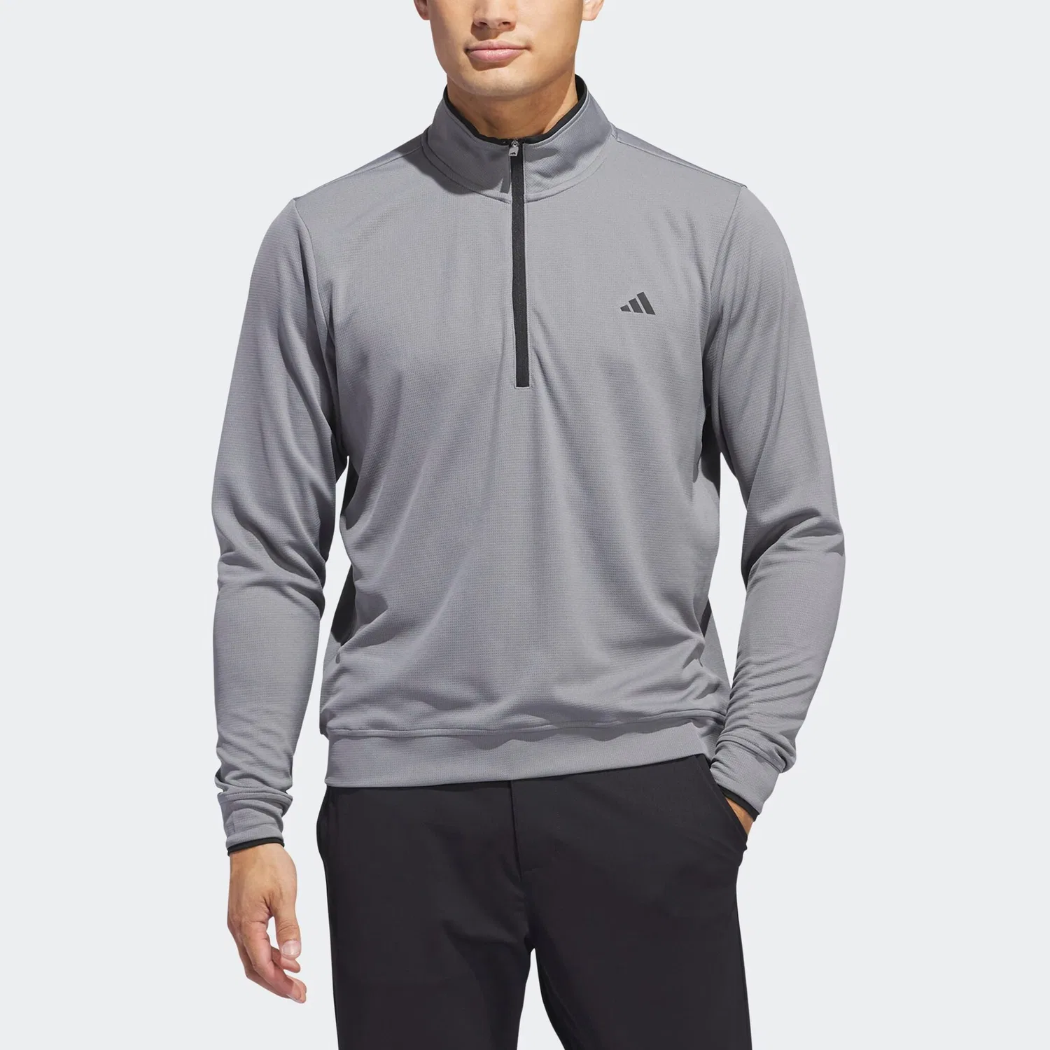 Мужское гольф-поло с застежкой-молнией Adidas Performance, Grey Three — фото 2