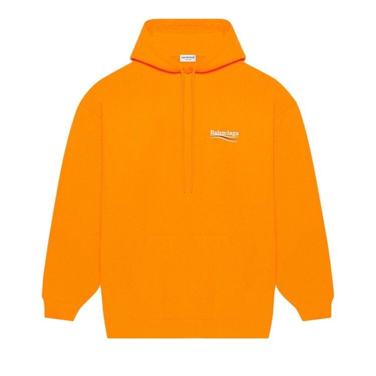 

Худи Balenciaga Political Campaign Medium Fit Hoodie 'Fluorescent Orange', белый