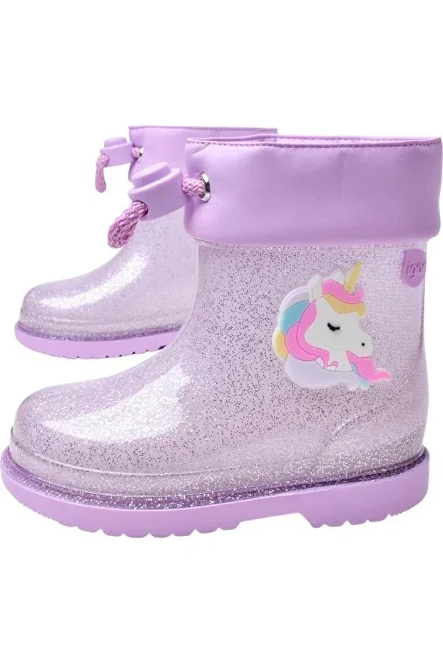 Детские ботинки для девочек с принтом Unicornio Glitter Igor, Purple — фото 3