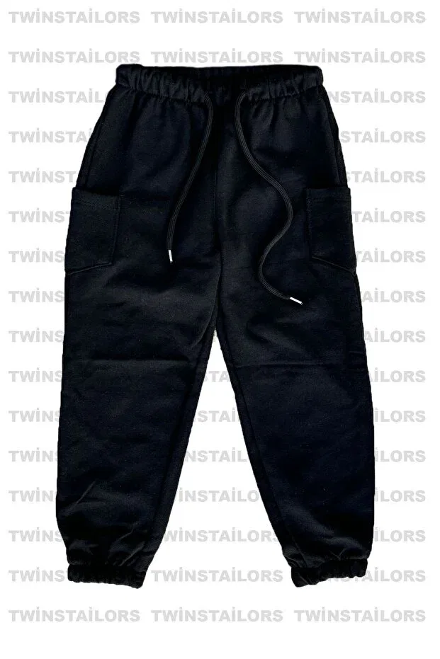 Детские спортивные штаны для мальчиков с начесом 3-шт Twins Tailors, Anthracite-Black-Grey — фото 2