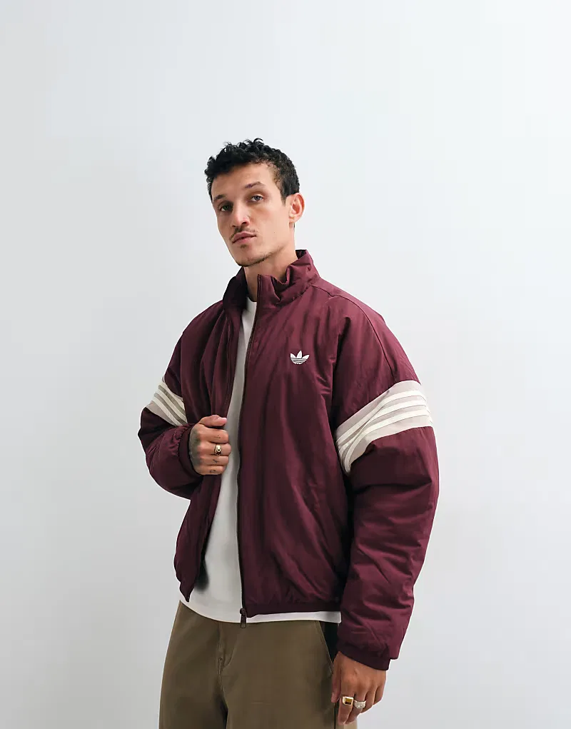 Куртка Adidas Originals Team Jacket, бордовый — фото 4